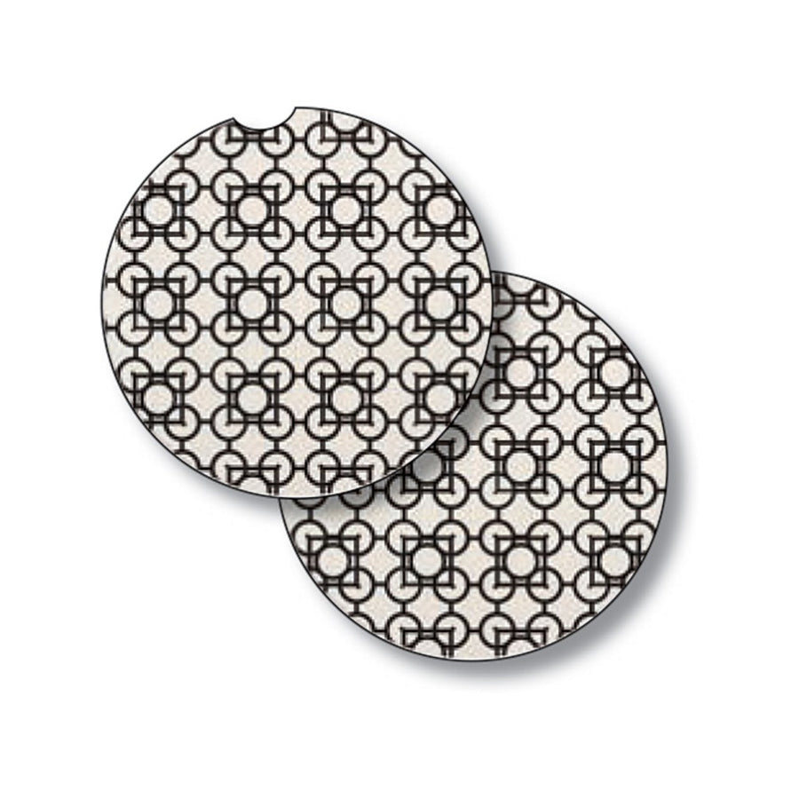 Luxfer B&W Car Coasters, Set of 2