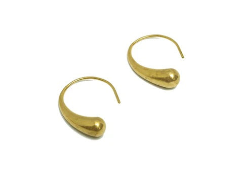 Modern Madini Think Drop Brass Hoops