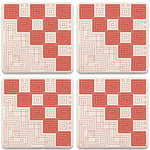 Taliesin West Whirling Arrow Coasters, tops of four in set