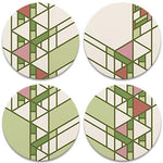 Hollyhock House Details Coasters, tops of four in set