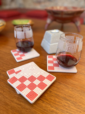 Taliesin West Whirling Arrow Square Coasters, Set of 4