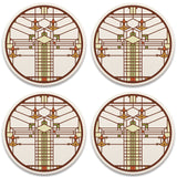 Bradley House Coasters, tops of four in set