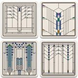 Ennis House Windows Coasters, Set of 4