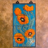 Poppies on Seamist - Left 12" x 24" Mural