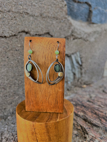 Emerald Leaves - Hook Earrings
