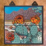 Prickly Pear Desert Scene 12" x 12" Mural
