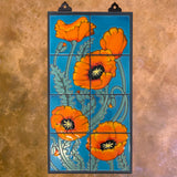 Poppies on Seamist - Right 12" x 24" Mural