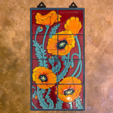 Poppies on Red - Right 12" x 24" Mural