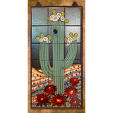 Saguaro on Silver 18" x 36" Mural