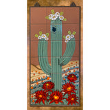 Saguaro on Terra Cotta 18" x 36" Mural
