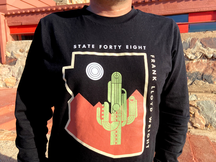 State Forty Eight Night Saguaro Forms LS Tee