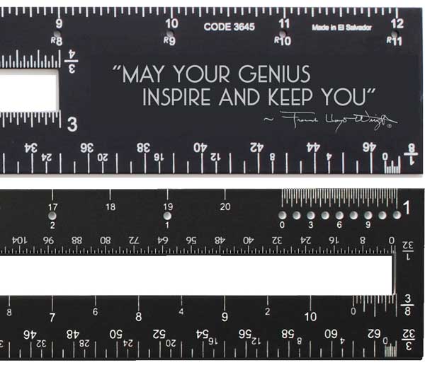 Alumidrafter, close up of quote and Frank Lloyd Wright signature