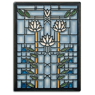 Waterlilies Blue Tile