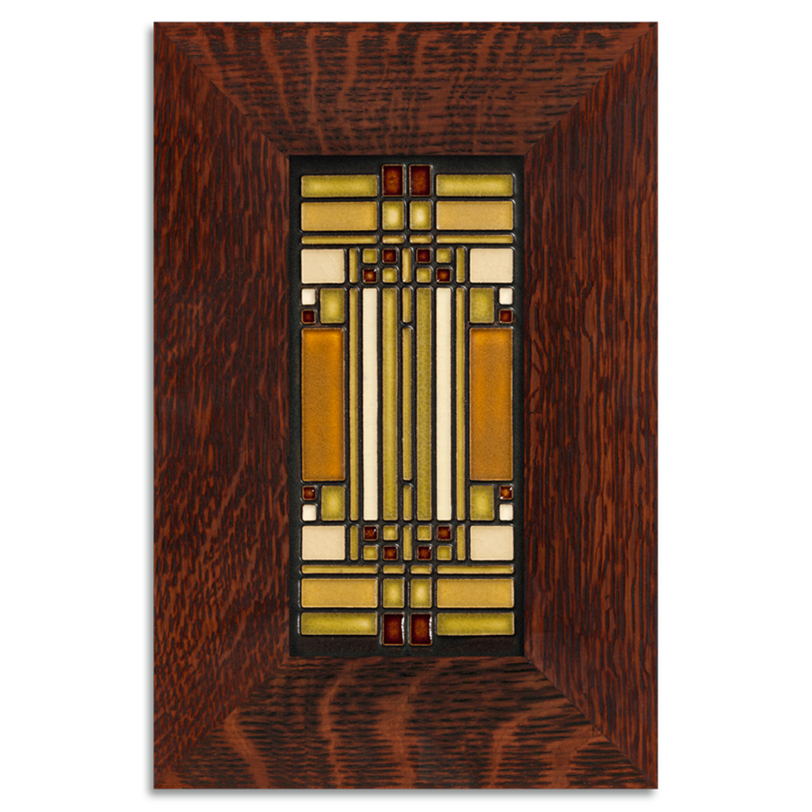 Oak Park Skylight Brown Tile, Framed.
