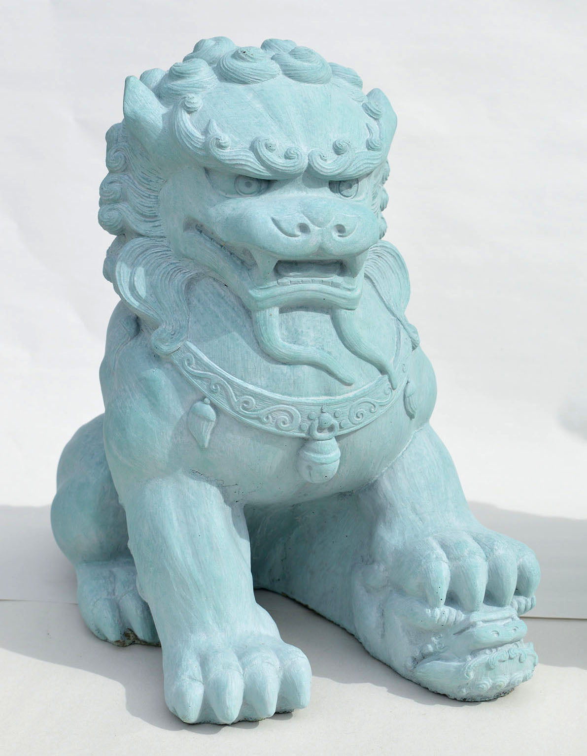 Fu Dog Female, Copper Patina.