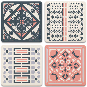 Home and Studio Coasters, tops of four in set