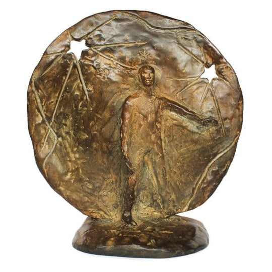 Looking for God Brown Shelf Sculpture by Heloise Crista.