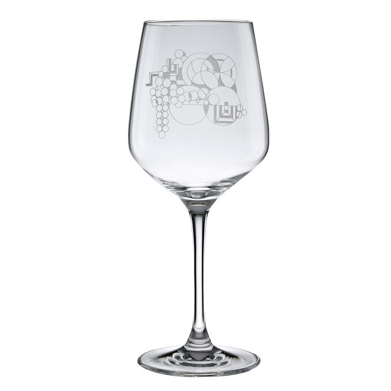 Culver Set Regalo 2 Bicchieri Da Vino Senza Stelo – Ispirati Al Tappeto Hoffman Di Frank Lloyd Wright – Vetro 425g, Altezza 11,3 Cm