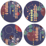 Midway Gardens Mural Coasters, tops of four in set