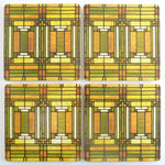 Oak Park Skylight Coasters, tops of four in set