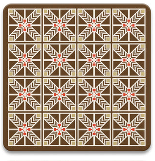 Robie Sconce Brown Square Coasters, Set of 4
