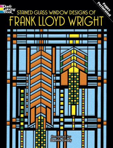 Front cover of Stained Glass Window Designs of Frank Lloyd Wright.