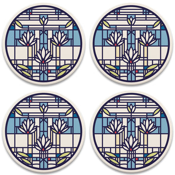 Waterlilies Coasters, tops of four in set