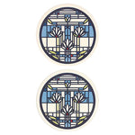 Waterlilies Car Coasters, tops of two in set